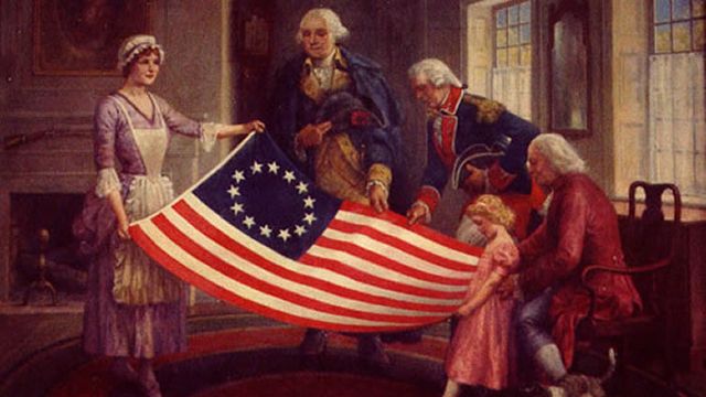 Betsy Ross Shows The Stars And Stripes