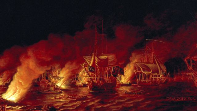 Ships Battle During The French Indian War