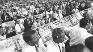 Mission Control Watches Apollo 11 Launch