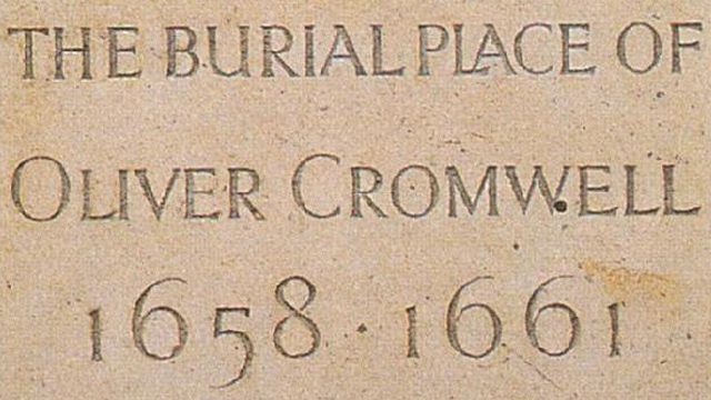 Plaque Commemorating Oliver Cromwell's Original Burial