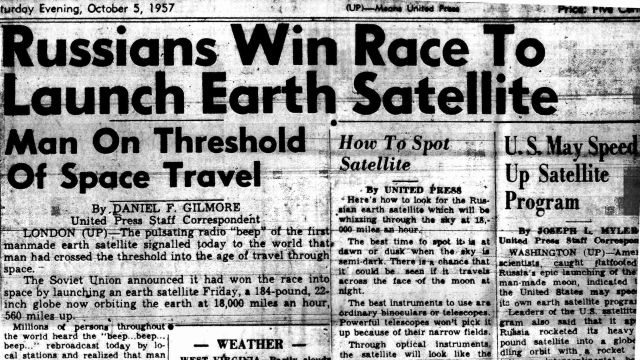 Newspaper Announcing Sputnik