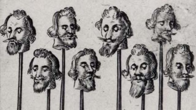 The Conspirators Heads Mounted On Spikes