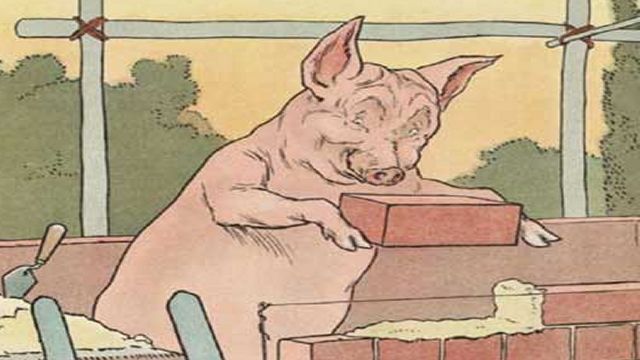 Pig Making Brick House Illustrated By L. Leslie Brooke