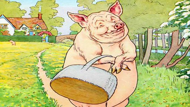 Pig With A Shopping Bag Illustrated By L. Leslie Brooke